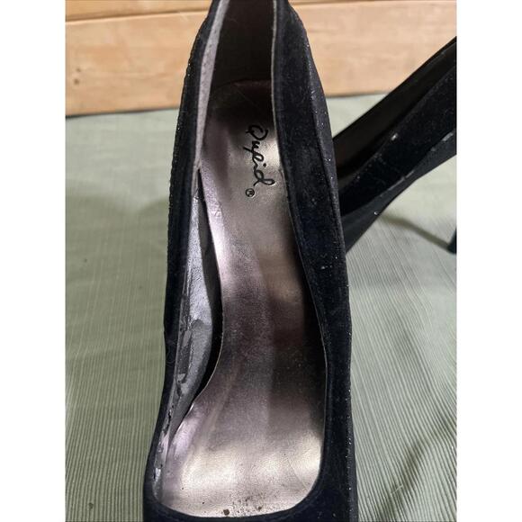 Qupid Black Glitter Platform 6" Stiletto Stripper Heels Sz 7.5 Daydream-45 Pumps - Picture 7 of 8
